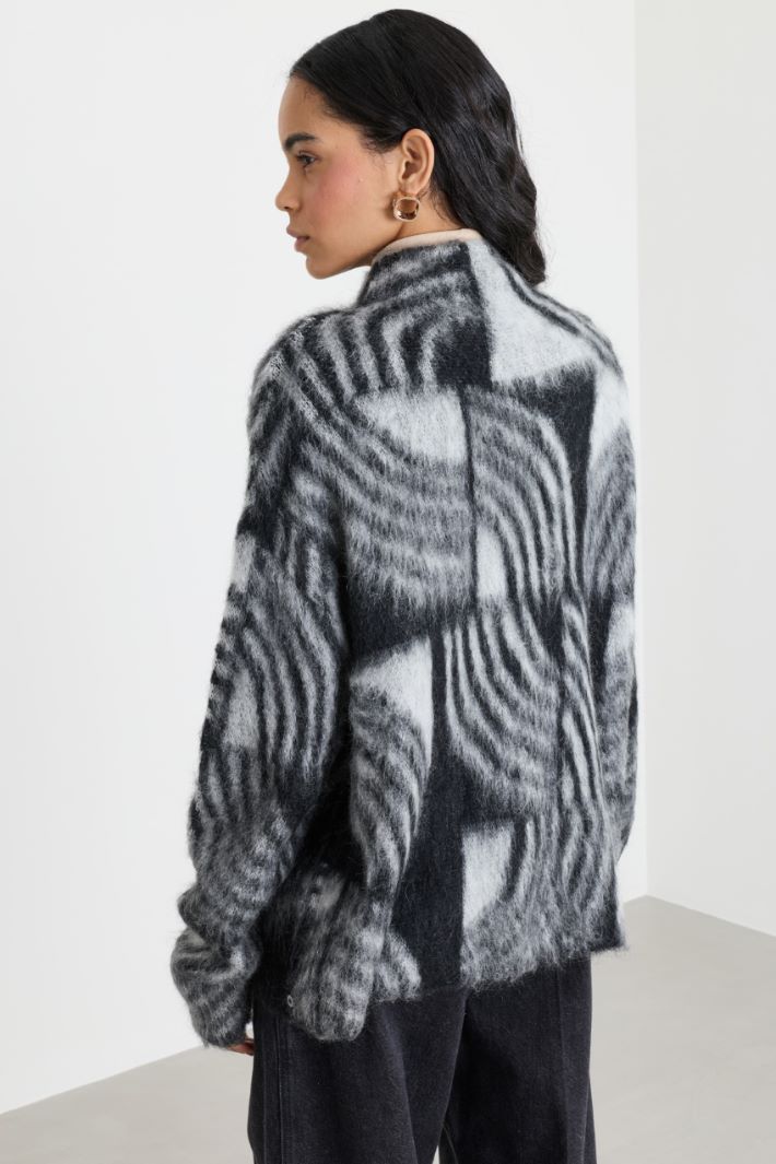 Maglia con motivo jacquard - NERO GRIGIO - Intrend - 4