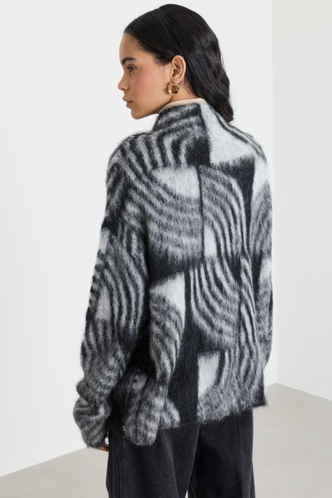 Maglia in mohair jacquard