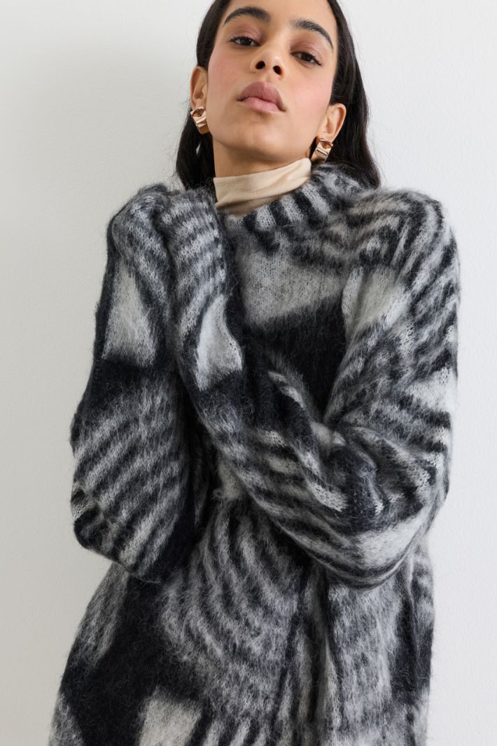 Maglia con motivo jacquard - NERO GRIGIO - Intrend - 3