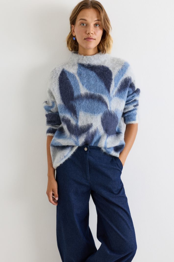 Pull à motif jacquard - BLEU - Intrend - 2