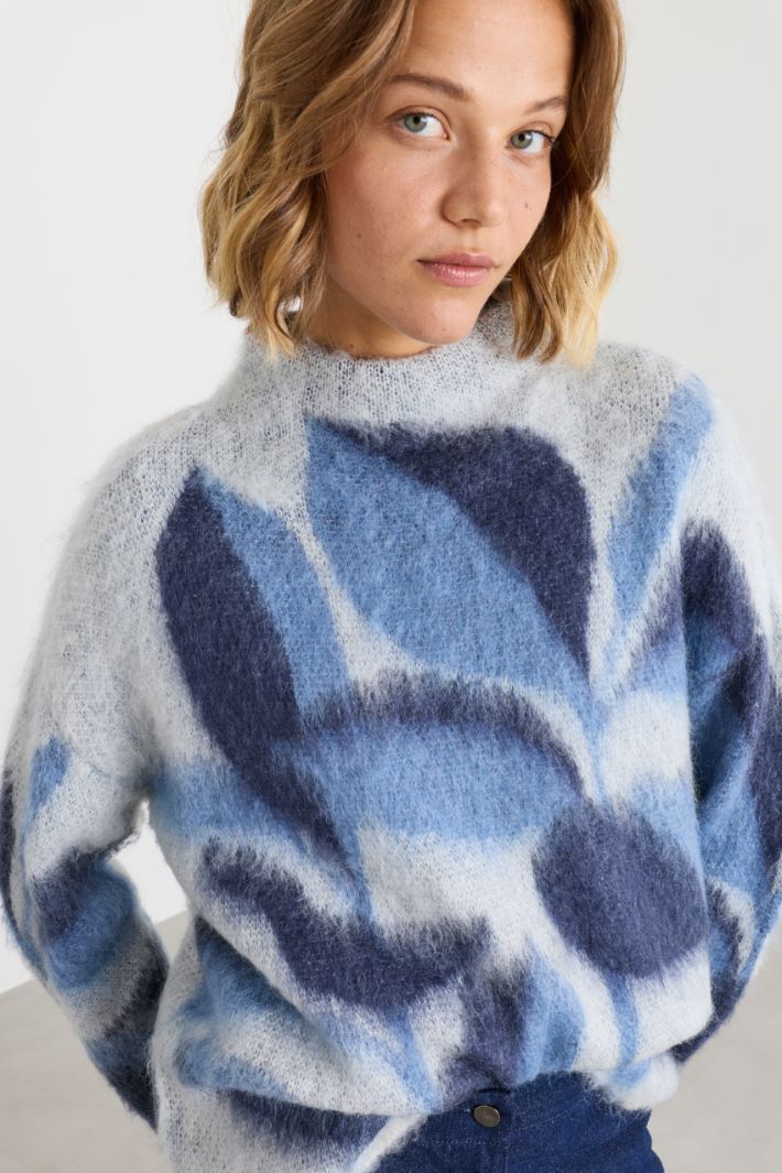 Jacquard jumper - BLUE - Intrend - 3