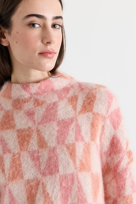 Maglia in mohair jacquard