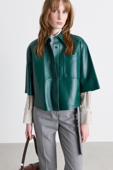 Leather cropped jacket - Intrend