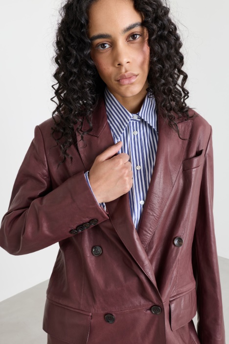 Blazer doppiopetto con rever a lancia