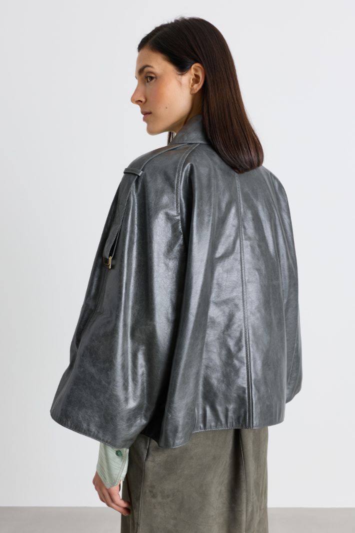 Giacca corta doppiopetto stile trench - GRIGIO - Intrend - 4