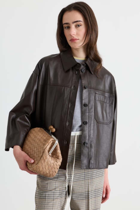 Boxy Leather Jacket - Intrend