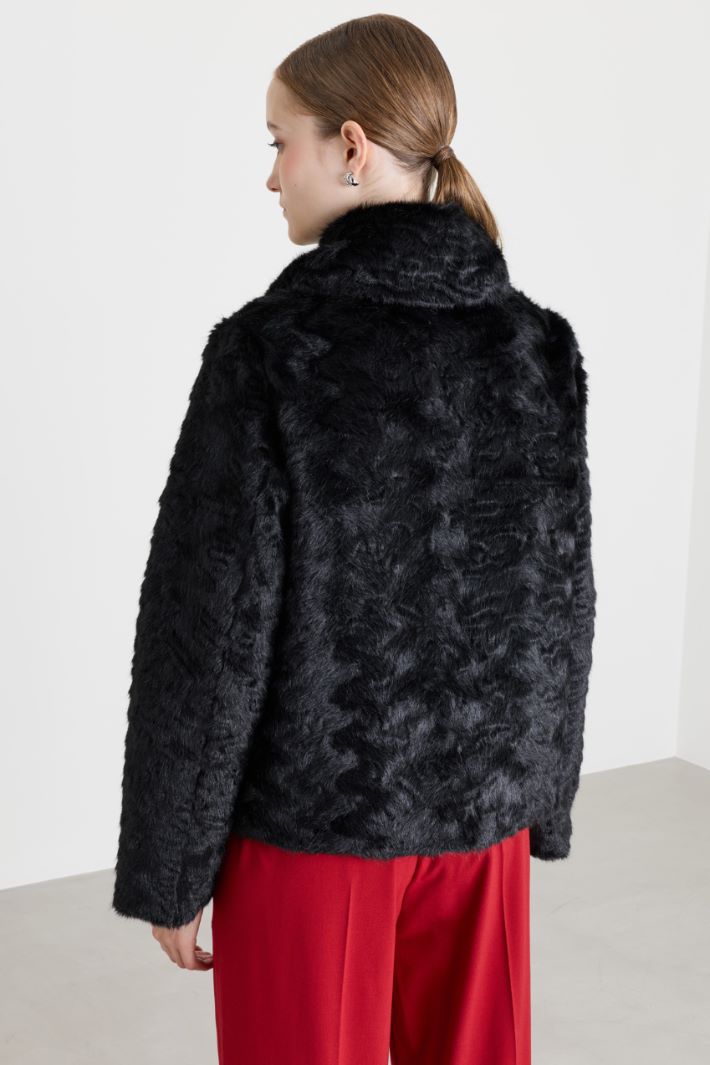 Chaqueta de tejido cálido y suave - NEGRO - Intrend - 4