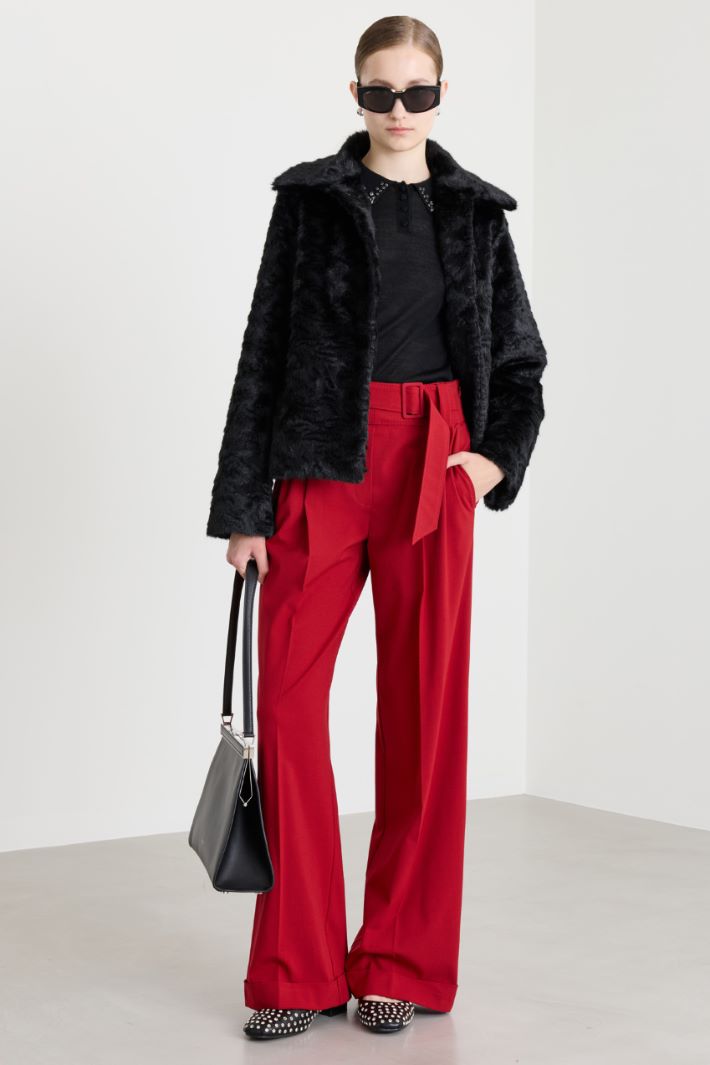 Chaqueta de tejido cálido y suave - NEGRO - Intrend