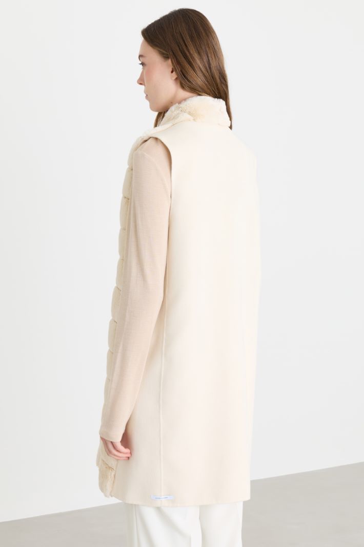 Gilet with a soft quilted insert - WHITE - Intrend - 4