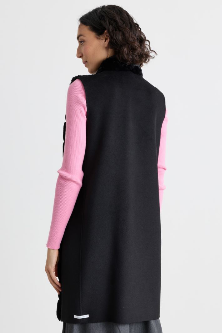 Gilet with a soft quilted insert - BLACK - Intrend - 4