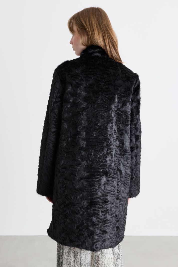 Soft Fabric Coat - BLACK - Intrend - 4