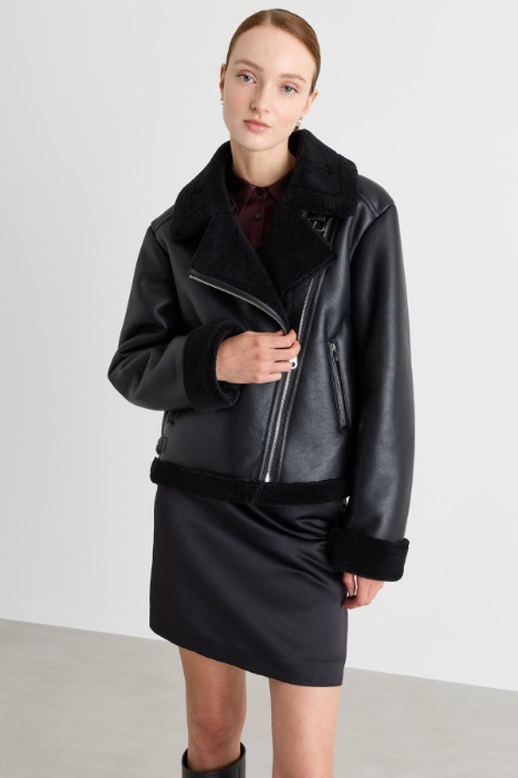 Coated Biker Jacket - Intrend