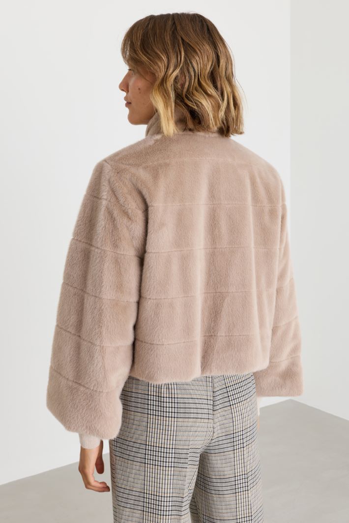 Giacca in tessuto morbido e caldo - BEIGE - Intrend - 4