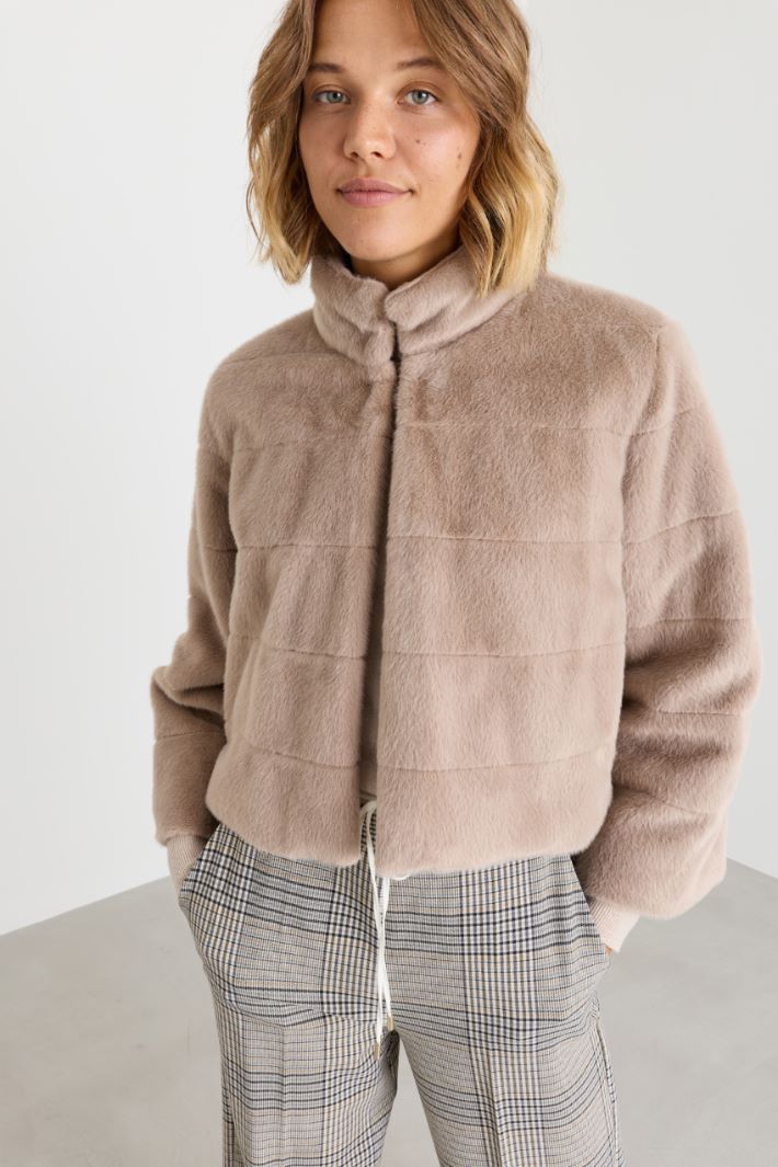 Giacca in tessuto morbido e caldo - BEIGE - Intrend - 2