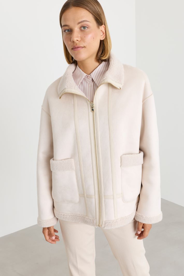 Soft and Warm Reversible Jacket - WHITE - Intrend - 2