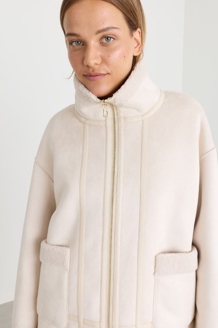 Soft and Warm Reversible Jacket - WHITE - Intrend - 3