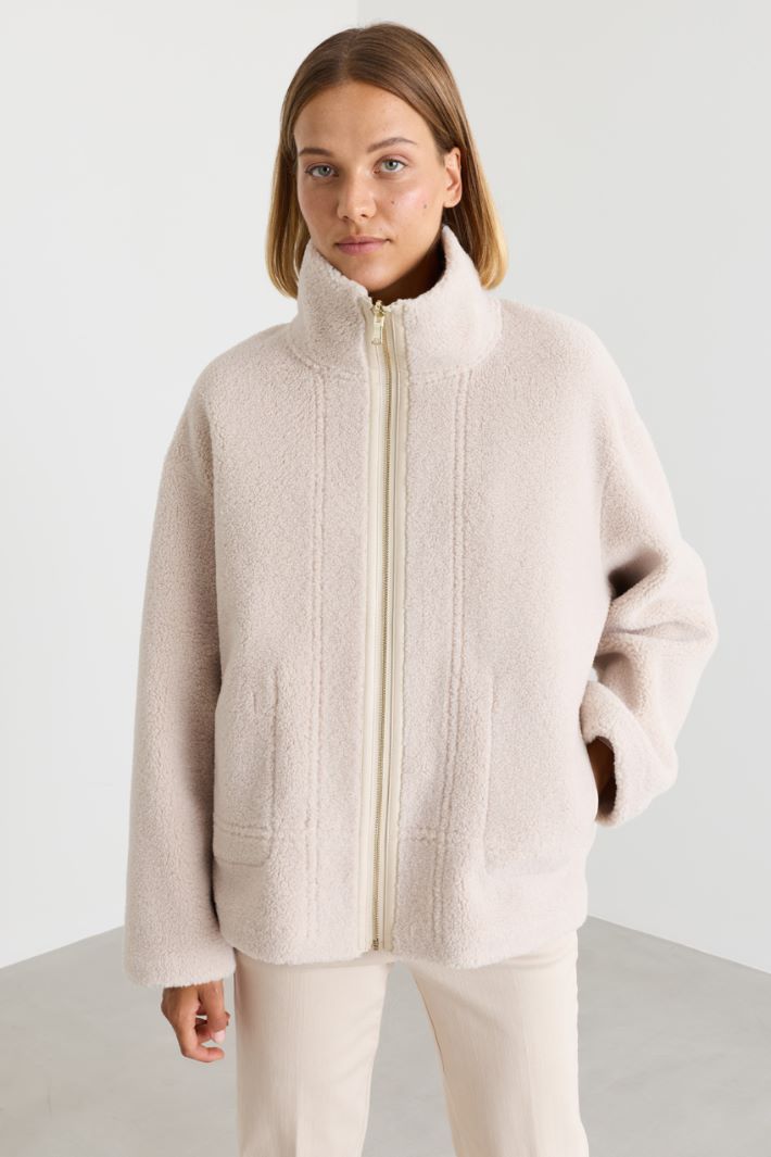 Soft and Warm Reversible Jacket - WHITE - Intrend - 4