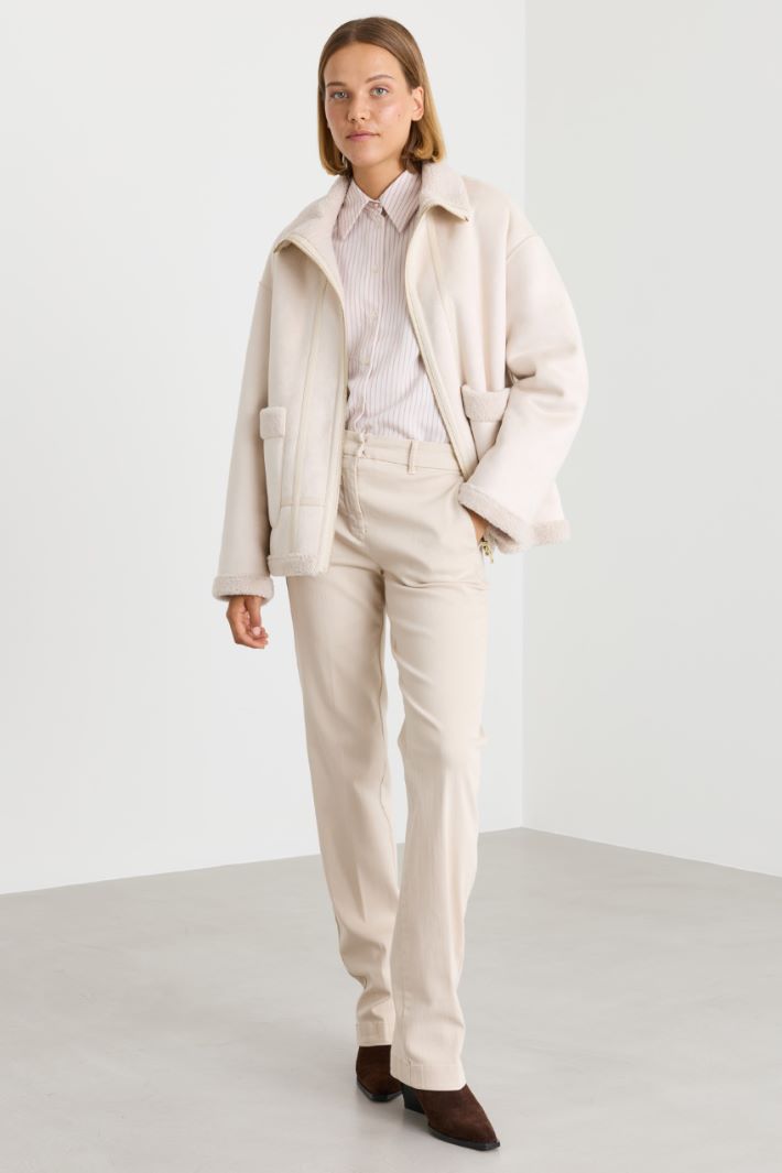 Soft and Warm Reversible Jacket - WHITE - Intrend