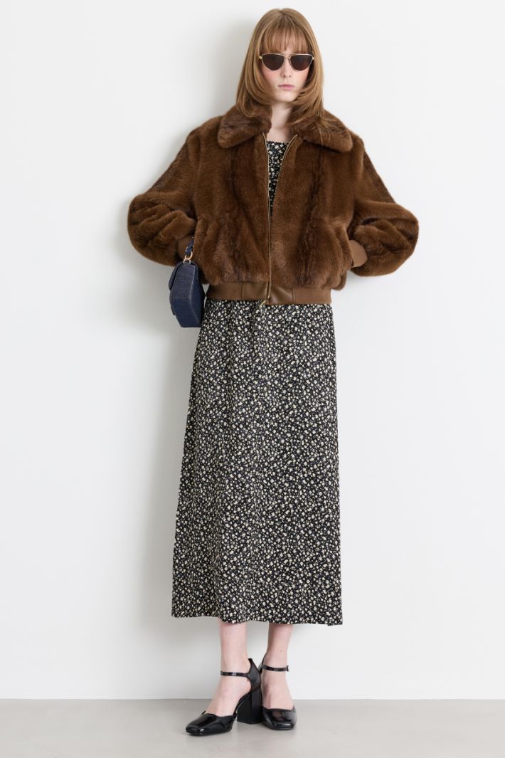 Soft-touch bomber jacket - BROWN - Intrend