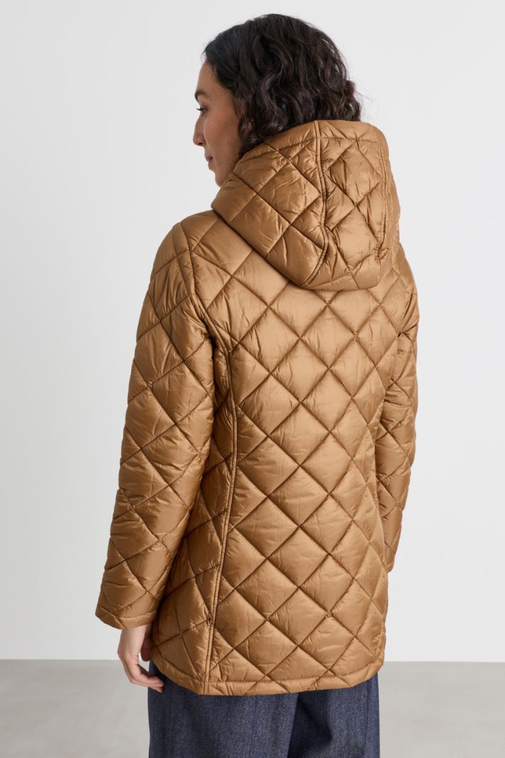 Hooded padded jacket - CAMEL - Intrend - 4