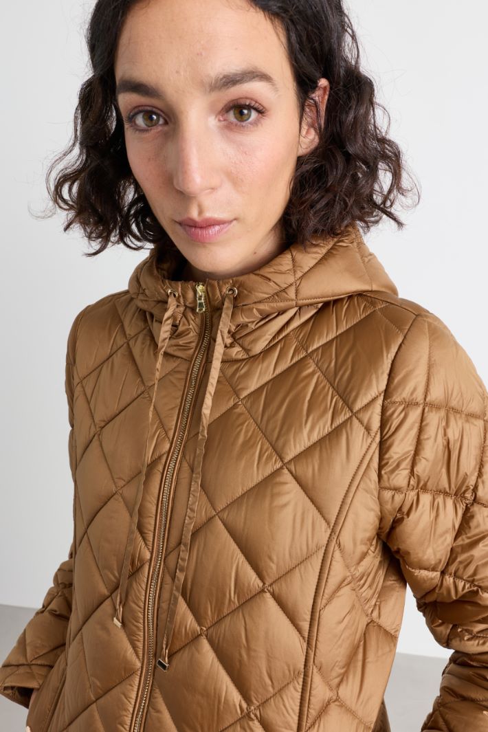 Hooded padded jacket - CAMEL - Intrend - 3