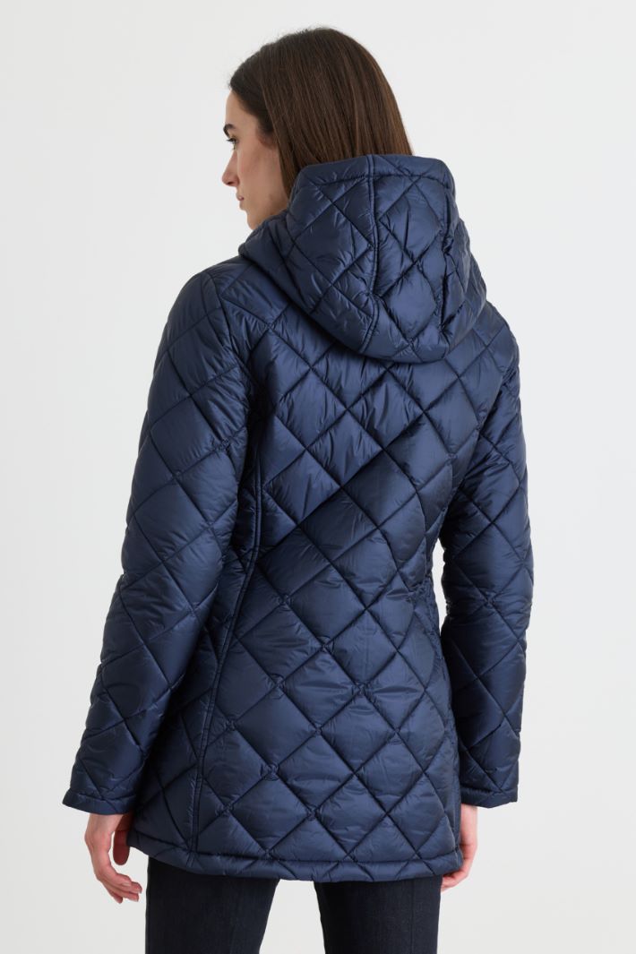 Hooded padded jacket - BLUE - Intrend - 4