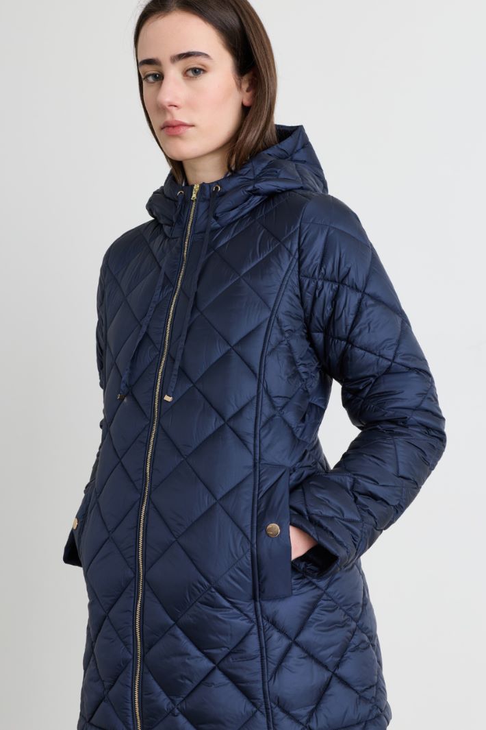 Hooded padded jacket - BLUE - Intrend - 3
