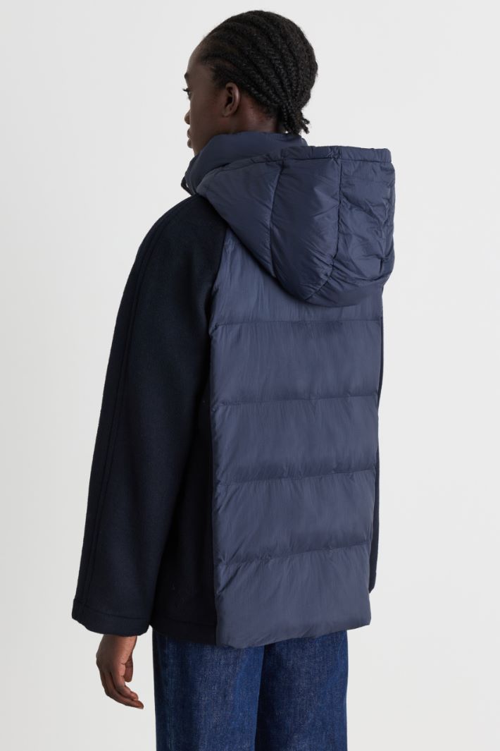 Hooded Padded Jacket - BLUE - Intrend - 4
