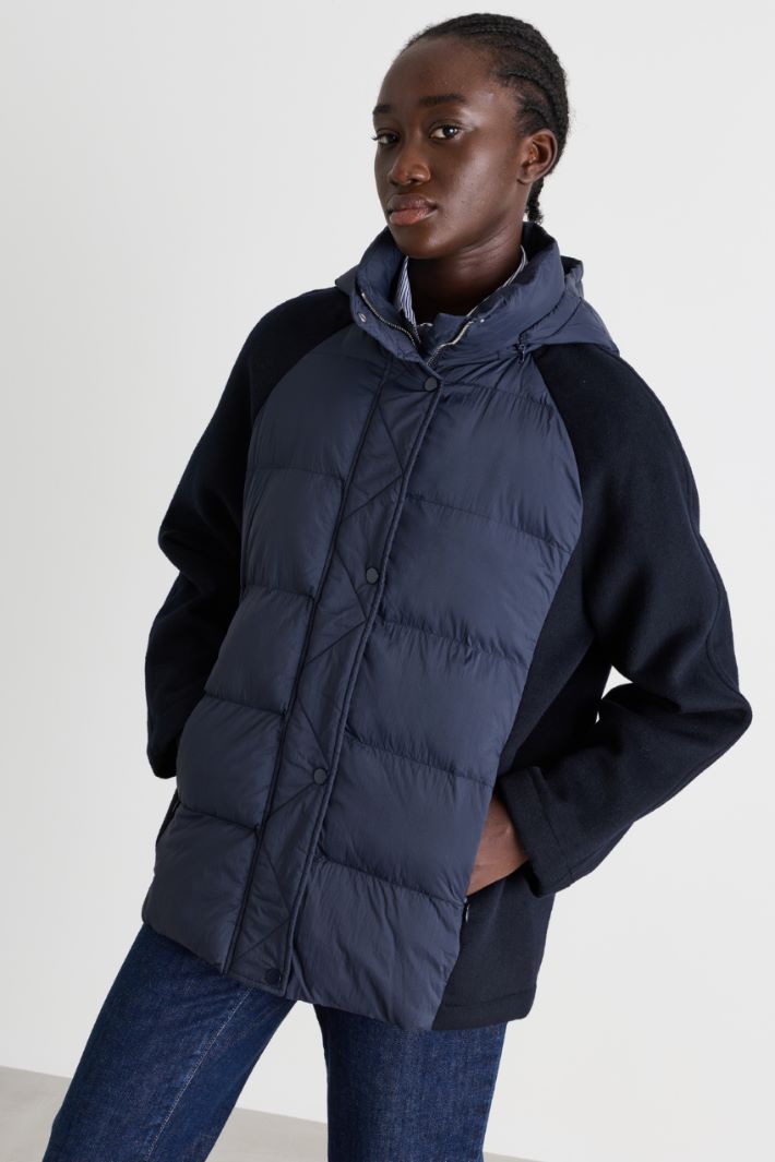 Hooded Padded Jacket - BLUE - Intrend - 2