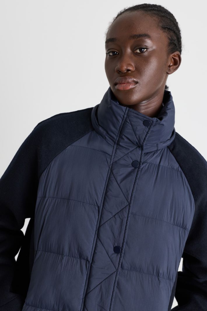 Hooded Padded Jacket - BLUE - Intrend - 3