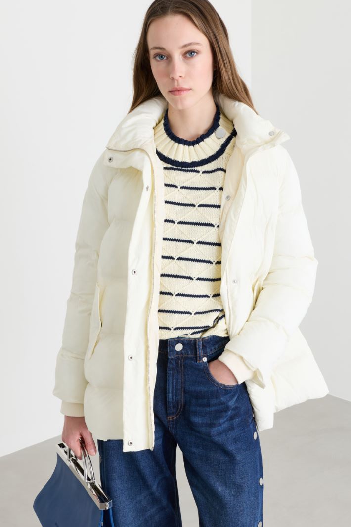 Hooded padded jacket - WHITE - Intrend - 2