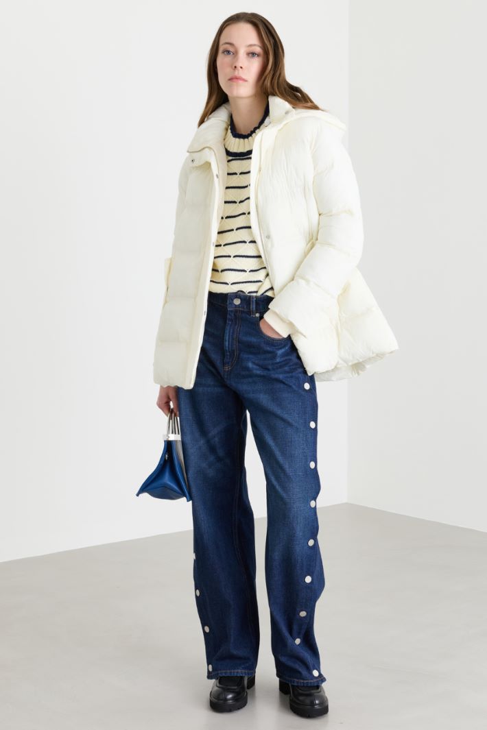 Hooded padded jacket - WHITE - Intrend