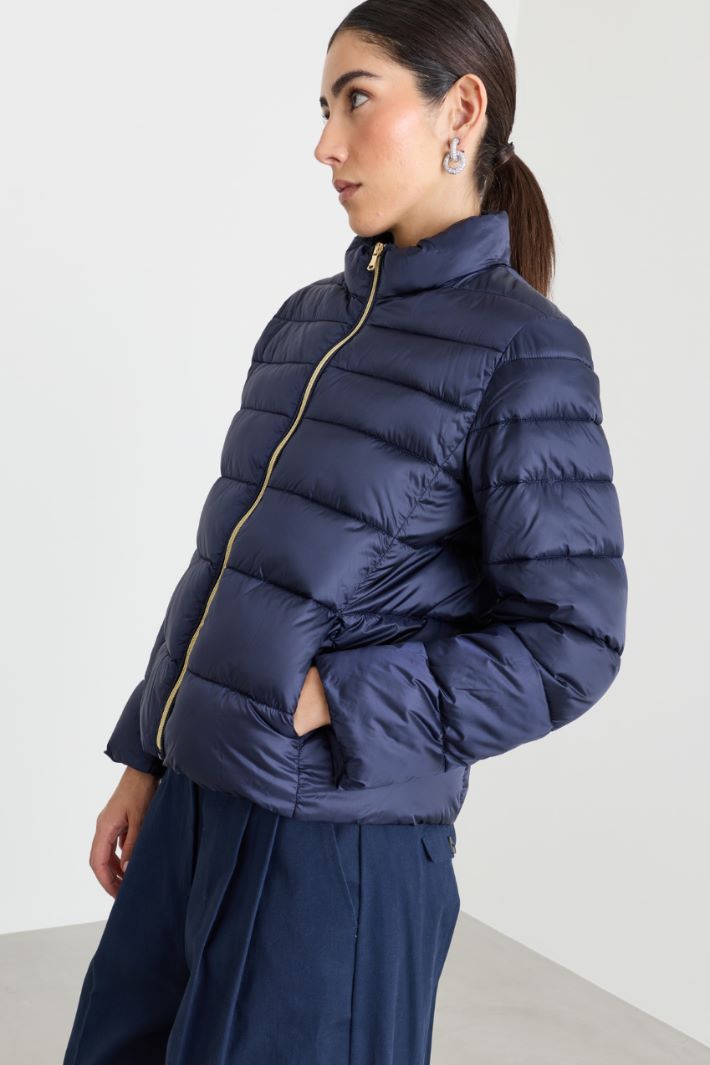 Zip-through Padded Jacket - BLU - Intrend - 2