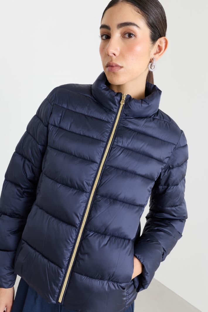 Zip-through Padded Jacket - BLU - Intrend - 3