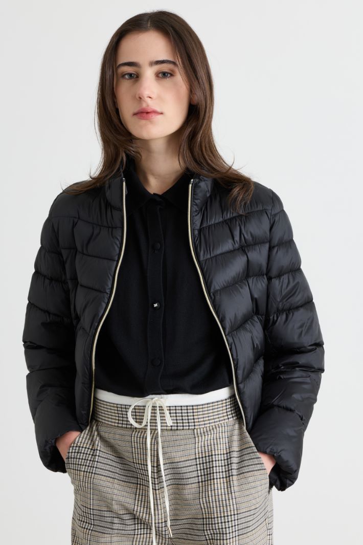 Zip-through Padded Jacket - BLACK - Intrend - 2