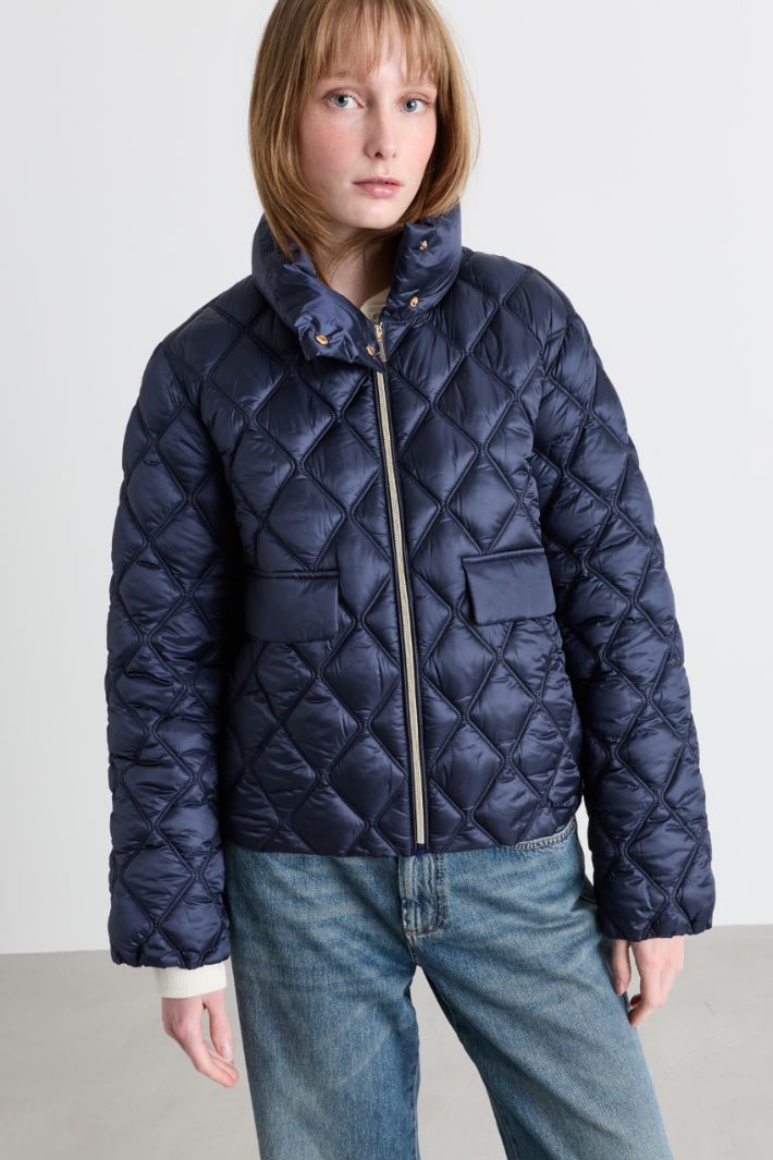 Imbottito trapuntato con zip - BLU - Intrend - 2