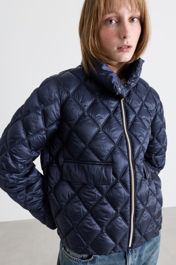 Imbottito trapuntato con zip - BLU - Intrend - 3