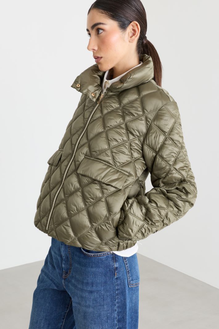 Quilted Padded Jacket - GREEN - Intrend - 2