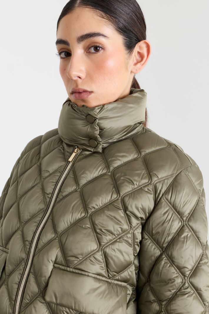 Quilted Padded Jacket - GREEN - Intrend - 3