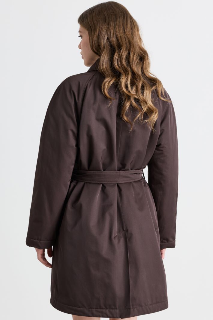 Padded water-repellent trench coat - BROWN - Intrend - 4