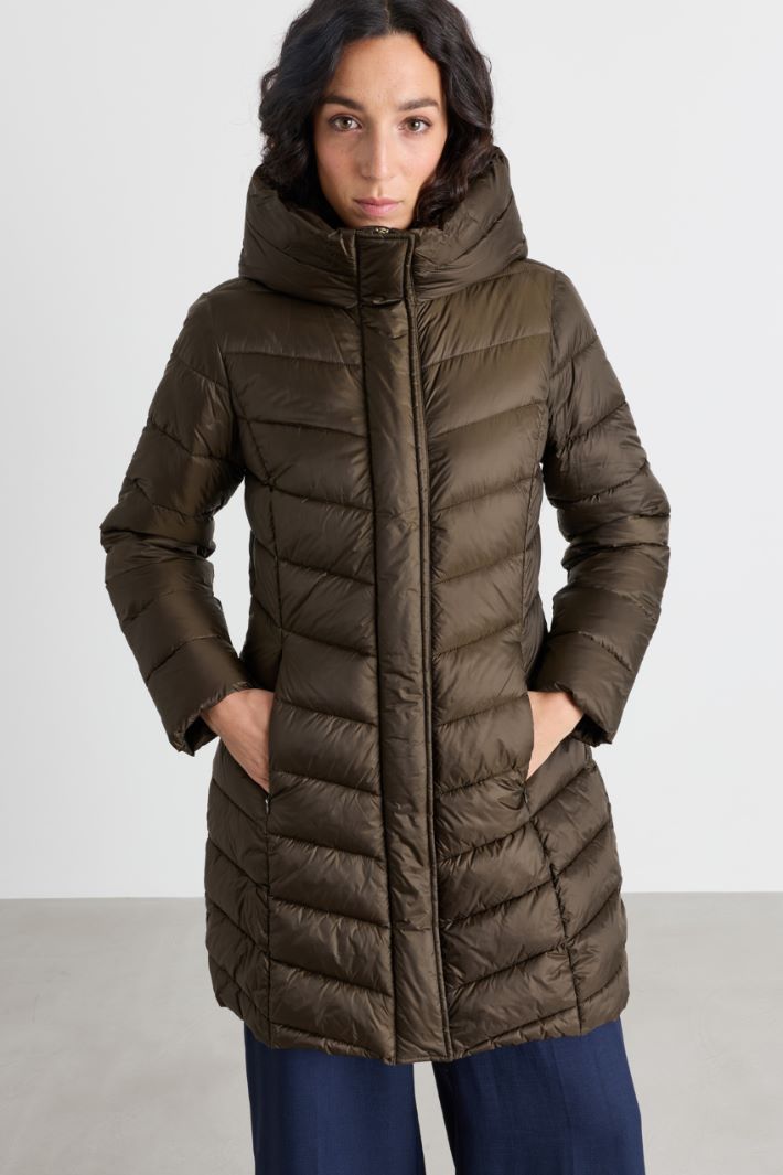 Hooded padded jacket - GREEN - Intrend - 2