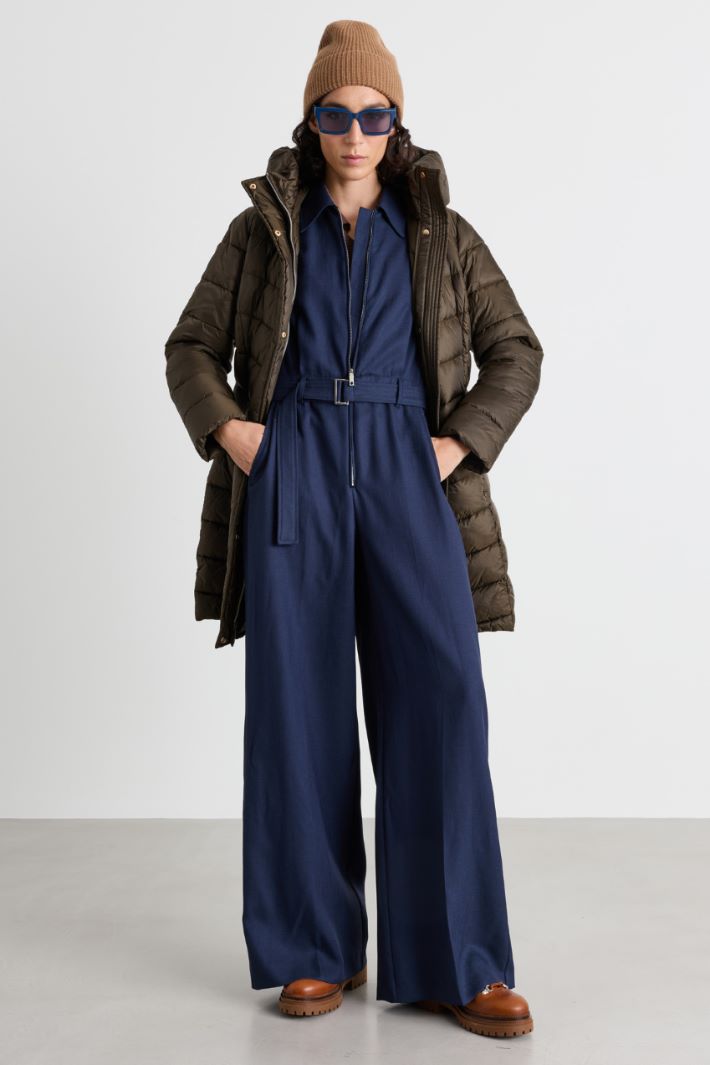 Hooded padded jacket - GREEN - Intrend