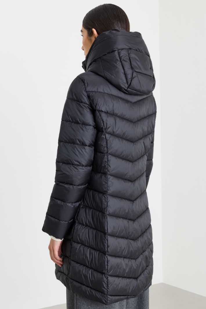 Hooded Padded Jacket - BLACK - Intrend - 4