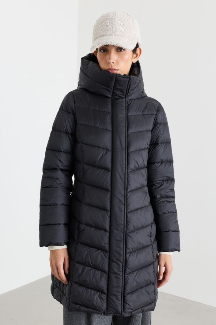 Hooded Padded Jacket - BLACK - Intrend - 2