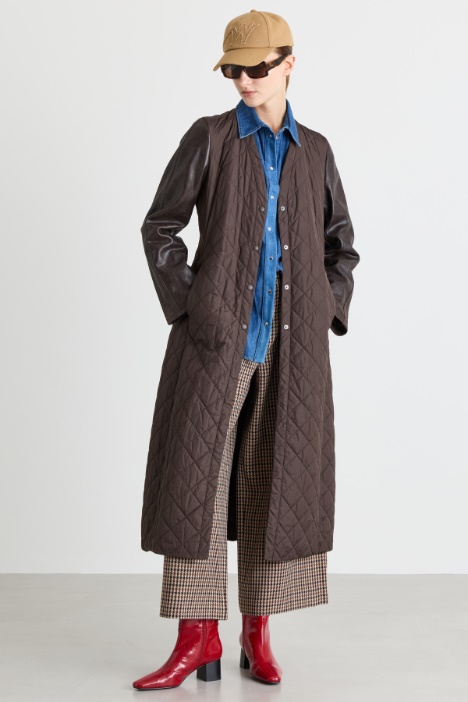 Quilted Technical Fabric Coat - Intrend