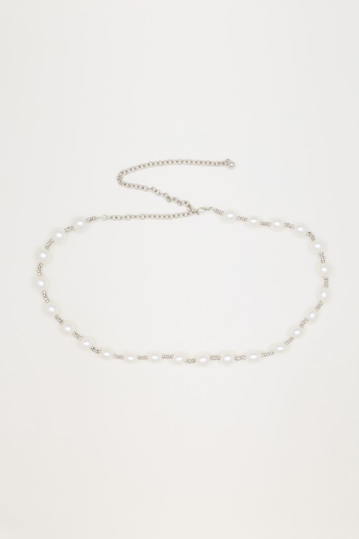 Cintura con boules - BIANCO - Intrend