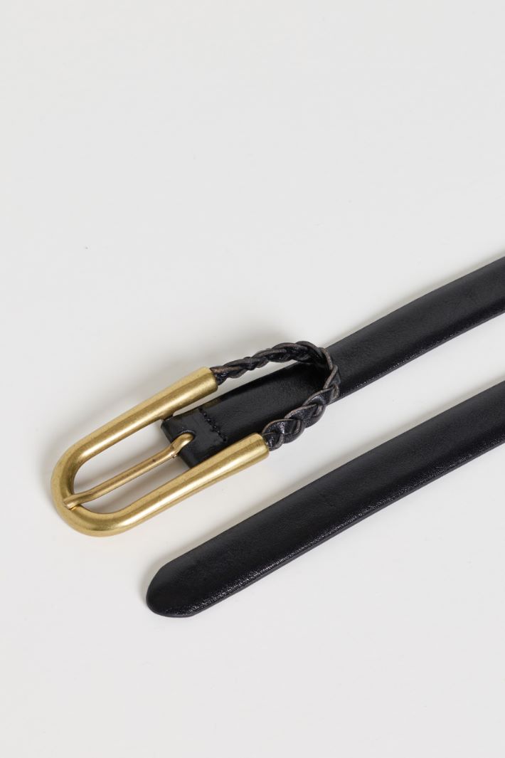 Thin Leather Belt - BLACK - Intrend - 2