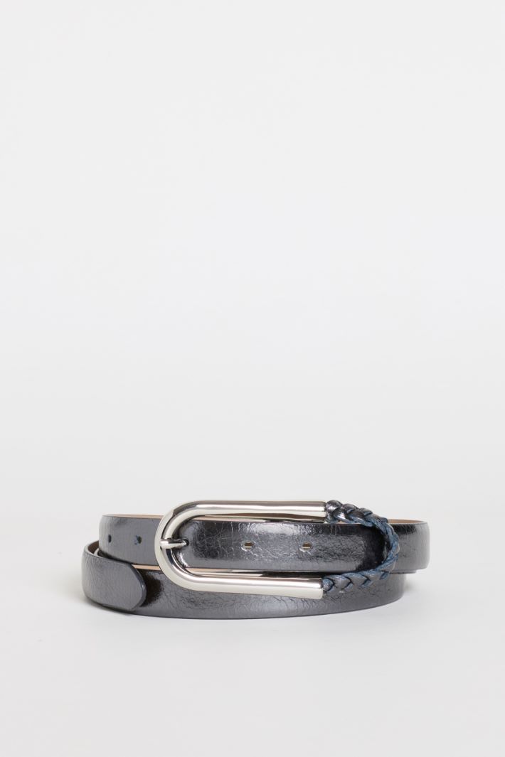Thin Leather Belt - SILVER - Intrend