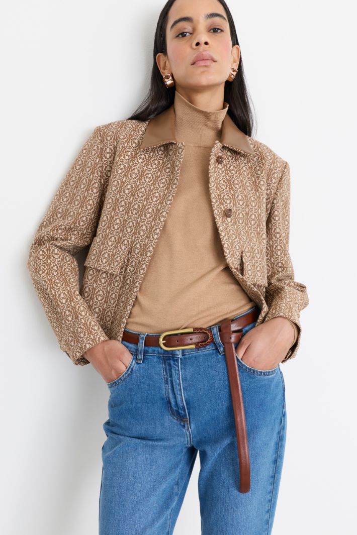 Thin Leather Belt - BROWN - Intrend - 3