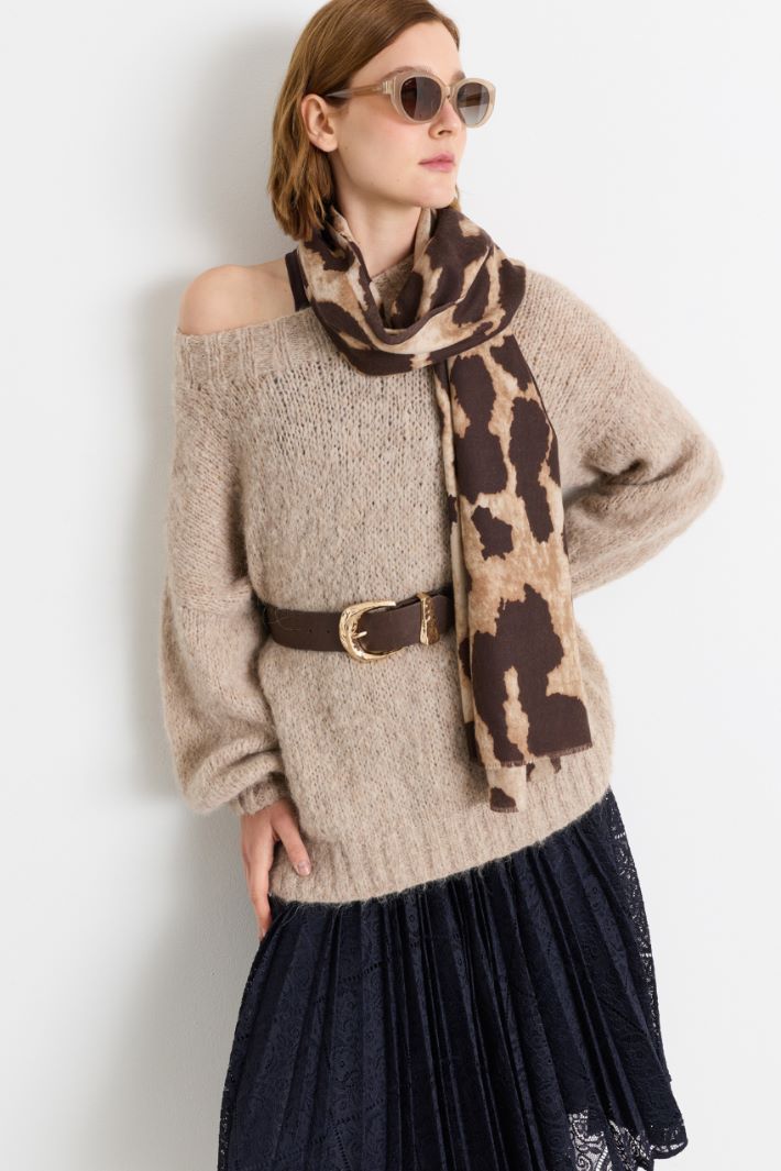 Oversized buckle belt - BROWN - Intrend - 3